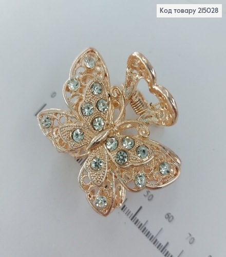 Краб металл золото бабочка 5 см 215028 фото 2