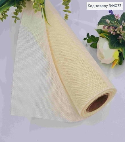 Мішковина штучна з джута, МОЛОЧНОГО кольору, 48см*5ярд 344073 фото 1