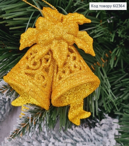 Новогодняя фигура Блеск Колокольчик ЗОЛОТО, 9*9см, Украина 612364 фото 1