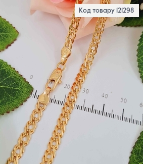 Цепочка, плетение двойной ромб, шир.4мм, дл. 50см, Xuping 18K 121298 фото