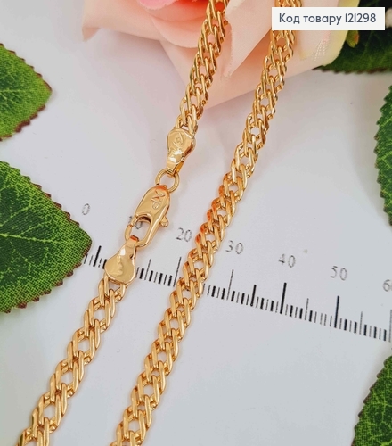 Цепочка, плетение двойной ромб, шир.4мм, дл. 50см, Xuping 18K 121298 фото 1