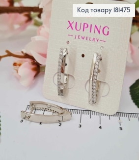 Сережки родовані стріли, з Блискучими камінцями в один рядок, 2,5см, англ застібка, Xuping 181475 фото