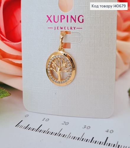Кулон Дерево в оправе с камней, 1,5см, Xuping 18К 140679 фото 2