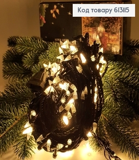 Гирлянда свеча черная проволока 20 м 320 LED белая тепло (с удлинителем) 613115 фото