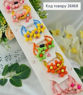 Резинка детская "Три цветочка" 30шт./уп. в ассорт. 261168 фото
