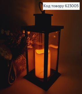 Фонарик прозрачный 28 см на батарейках черный 623005 фото