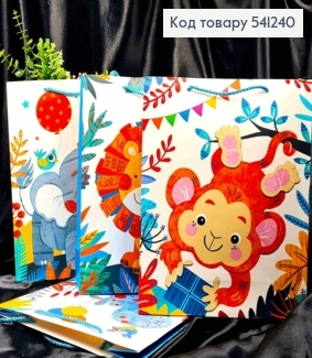 Пакет бумажный с принтом "Милые зверьки", 32*26*10см, в ассортименте 541240 фото