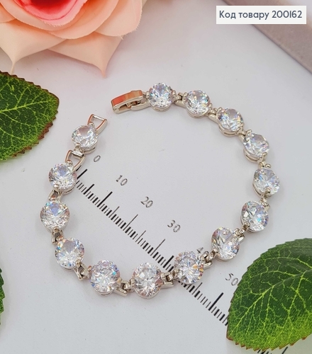 Браслет родованый с большими камешками, 18см. Xuping 200162 фото 1