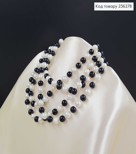 НАМИСТО Буси (0,8см), колір  ЧОРНИЙ +БІЛИЙ , довжина 160см 236278 фото 2