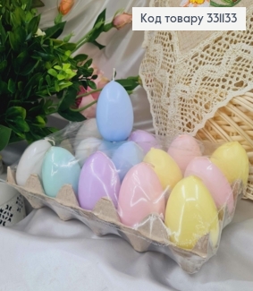 Свеча-яйцо "Крашанка" ПАСТЕЛЬНАЯ, 6*4см в ассортименте 331133 фото