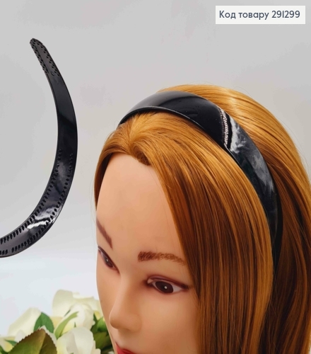 Обруч пластик 2,5см ЧЕРНЫЙ глянцевый 291299 фото 1