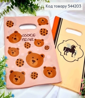 Пакет полиэтиленовый с принтом "Мишка" и "Единорог" в ассортименте, 100шт/уп, 30*20см 544203 фото
