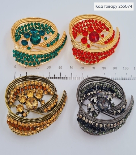 Брошь металл золота с  камнями 235074 фото 1