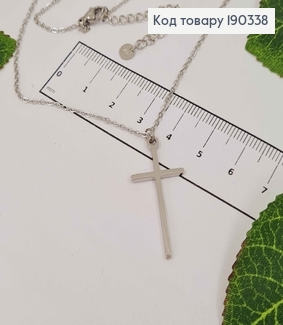Цепочка родовая 46+4,см, якорное плетение, с подвеской крестиком, 3см, Xuping 190338 фото