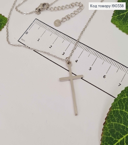 Цепочка родовая 46+4,см, якорное плетение, с подвеской крестиком, 3см, Xuping 190338 фото 1
