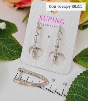 Серьги стрелы, с камнями, 3см, англ. зам. Xuping 18K 181355 фото