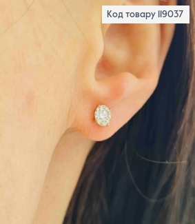 Сережки гвіздки Блискучий камінчик, 0,5см, Xuping 18К 119037 фото