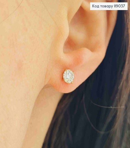 Сережки гвіздки Блискучий камінчик, 0,5см, Xuping 18К 119037 фото 1