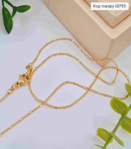 Цепочка плетения Круглыми и Овальными бусинами, ширина 1мм длина 40см, Xuping 18K 121793 фото 1