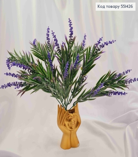 Искусственная композиция Куст Лаванды, фиолетового цвета, 7 веточек, высота 40см. 551426 фото 1