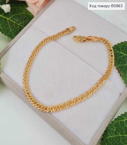 Браслет ромбовое плетение, шир. 3,5мм, дл.18см, Xuping 18К 150863 фото 1