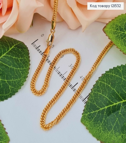 Цепочка плетение ПАНЦИРНОЕ, ширина 3мм, длина 60см, Xuping 18K 121532 фото 1