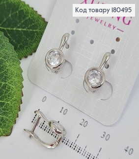 Серьги родированные  с камнем    Xuping   180495 фото