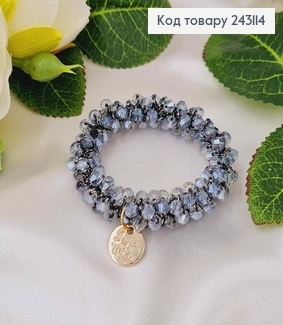 Резинка 5,5см  з Сірим стіклярусом 243114 фото