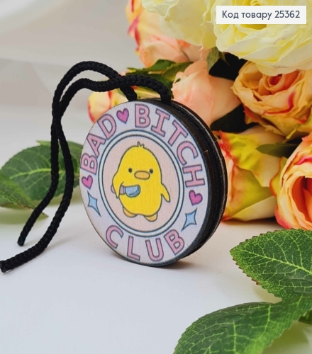 Ароматизатор в авто, деревянный, "Bad Bitch Club", 5,5см, (без запаха) 25362 фото 1