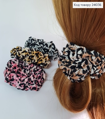 Резинка тканина об'ємна леопард в асорт. 241036 фото 1