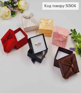 Коробка с Бантиком, с принтом, 5*3,5см, цвета в ассорт. 513106 фото