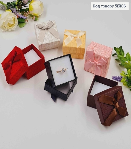 Коробка с Бантиком, с принтом, 5*3,5см, цвета в ассорт. 513106 фото 1