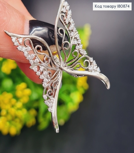 Сережки родовані "Крила Метелика" з камінцями (англ.застібка), 3,5*1,5см, Xuping 180874 фото 2