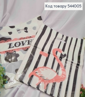 Пакет полиэтиленовый, Большой, "Lovely" и "Love Flamingo" в ассортименте, 100шт/уп, 44*35см 544005 фото