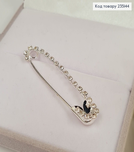 Брошка Шпилька "Звездопад" с камушками 5.5*1.2 см, серебряный цвет. 235144 фото 1