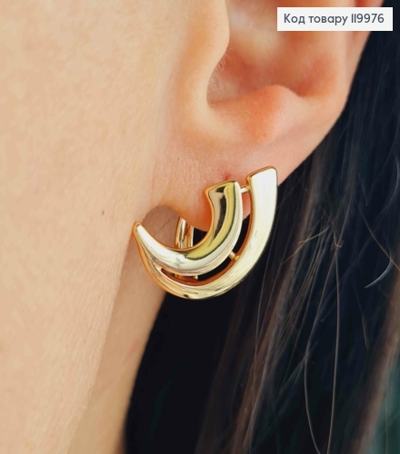 Серьги "Коготь Золотого Дракона", 2см, английская застежка, Xuping 18K 119976 фото 1