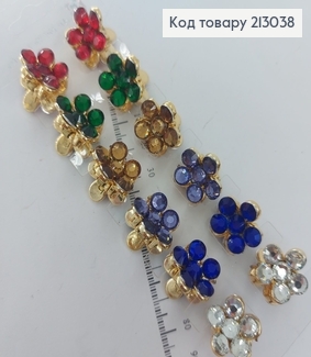 Краб пластик золотой цветочек 1,5 см 12шт / уп. в асс. цена за уп. 213038 фото