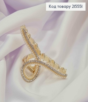 Краб метал 7см, ВУЗЛИК, золотого кольору в  камінцях та  бусинках 215551 фото