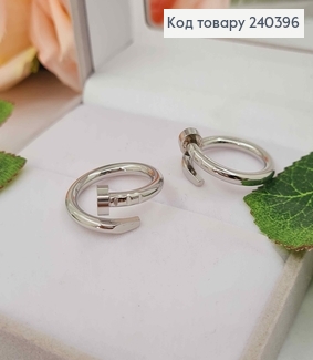 Кольцо, гвоздь "Картье" серебреного цвета, сталь Stainless Steel 240396 фото