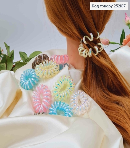 Резинка пружинка, об'ємна, 5см, Перламутрова, Кольори в асорт. 252107 фото 2