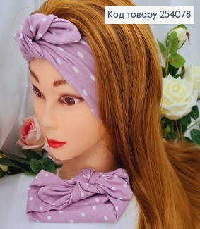 Повязка детская ПУДРА в горошек, 15,5*6см, ручная работа Украина 254078 фото