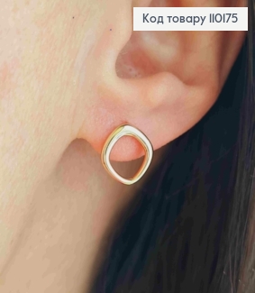 Сережки гвіздки, Ромби із закругленими кутами, 1*1см, XUPING 18K 110175 фото