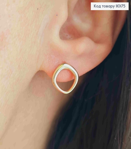 Сережки гвіздки, Ромби із закругленими кутами, 1*1см, XUPING 18K 110175 фото 1