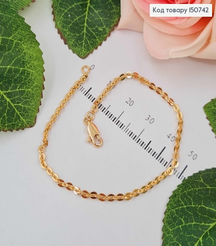 Браслет, комбинированное плетение, шир.0,1см, дл. 18,5см, Xuping 18K 150742 фото 1