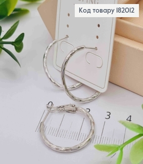 Сережки родовані кільця Гранені, діаметр 2,5см, Xuping 182012 фото