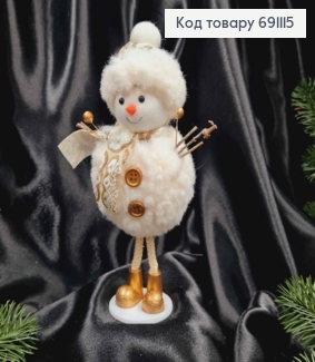 Фигурка СНЕГОВИЧЕК с ногами на подставке, высота: 18см, диаметр нижней части: 8см 691115 фото