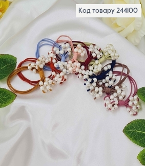 Резинка з перлинками, кольори в асорт.  244100 фото
