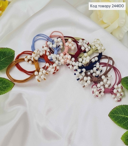 Резинка з перлинками, кольори в асорт.  244100 фото 1