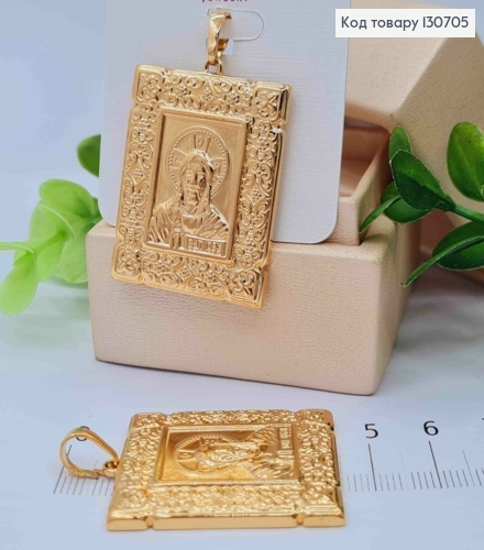 Иконка-Ладанка "Спаситель", размер 3,5*2,9см, Xuping 18K 130705 фото 1