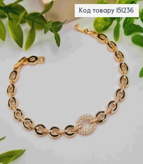 Браслет украшен Блестящими камешками и Черной эмалью, длина 17+2см, Xuping 18K 151236 фото